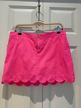 Lilly Pulitzer Hot Pink Scalloped Mini Skirt